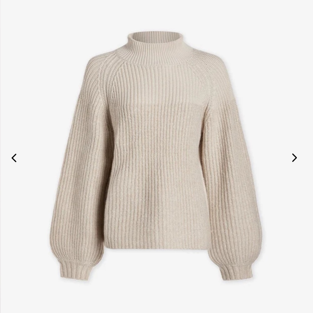 NWT Varley Cecile Raglan Knit Mock Neck Pullover Sweater in Birch Size Medium - Picture 7 of 13